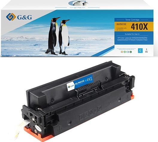 G&G-Kompatibel Su-Toner Hp Cf411x Nt-Ph411xc Hp 410X Cyan 5000S Høy Kapasitet