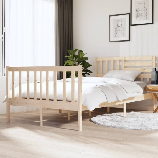 vidaXL Sengeramme heltre 120x190 cm 4FT Small Double