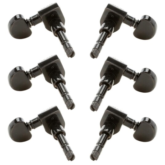 Grover 602b Tip Lock Locking Rotomatics W/round Button, 3+3 - Svart Grover 602b Tip Lock Locking Rotomatics W/round Button, 3+3 - Svart