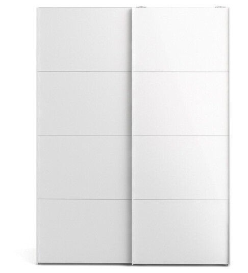 Veto skyvedørsskap B150 cm 2 dører hvit og hvit høyglans.