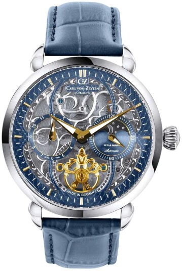 Carl von Zeyten Herreklokke CVZ0005BLGS Neukirch Blå/Lær Ø45 mm Carl von Zeyten Herreklokke CVZ0005BLGS Neukirch Blå/Lær Ø45 mm