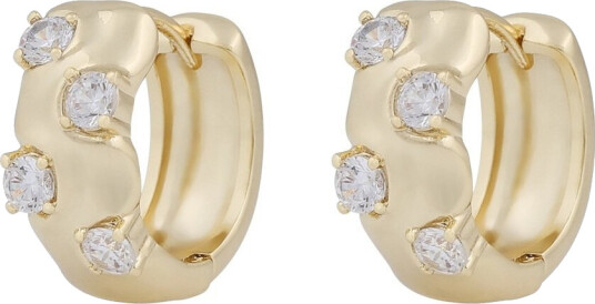 SNÖ Of Sweden Jen Stone Wide Ring Earrings Gold Clear Onesize