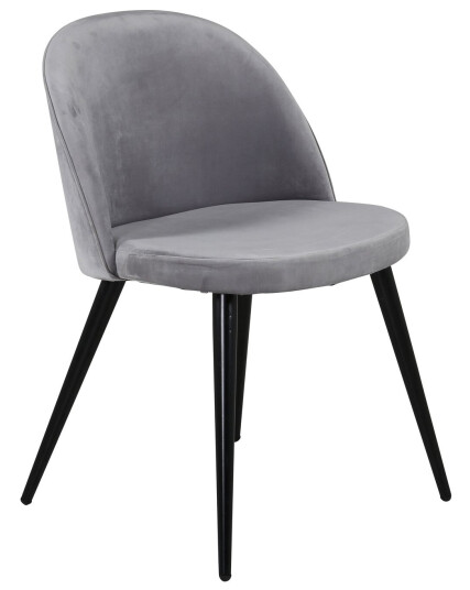 Venture Design Velvet spise stol Grå Fløyel/svart Grå