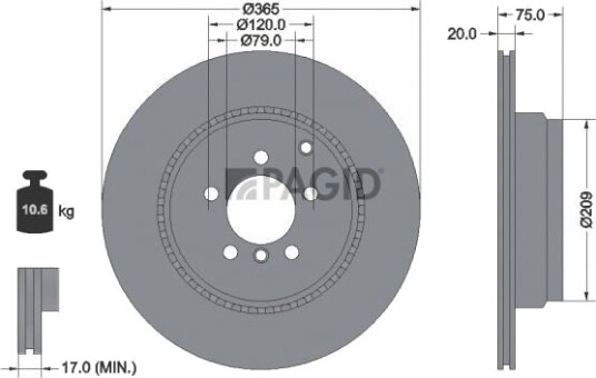 PAGID 55248NC Bremseskive
