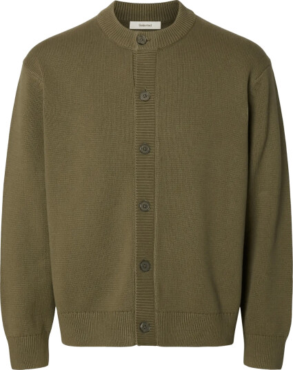 Selected Slmbraun Ls Knit O Neck Cardigan Khaki green L Selected Slmbraun Ls Knit O Neck Cardigan Khaki green L