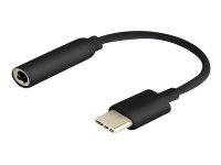SAVIO AK-35/B - USB-C til hodetelefons-jakkadapter - 24 pin USB-C hann til mini-phone stereo 3.5 mm hunn - 12 cm - svart SAVIO AK-35/B - USB-C til hodetelefons-jakkadapter - 24 pin USB-C hann til mini-phone stereo 3.5 mm hunn - 12 cm - svart