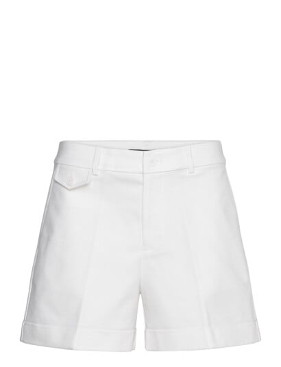 Lauren Ralph Lauren Pleated Double-Faced Cotton Short - White - 46 Lauren Ralph Lauren Pleated Double-Faced Cotton Short - White - 46