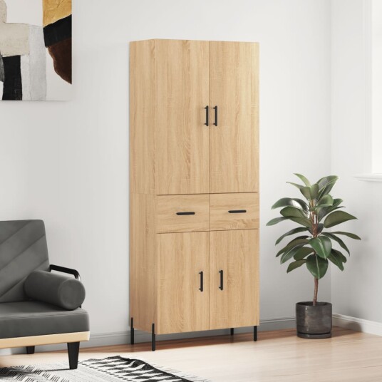 Highboard sonoma eik 69,5x34x180 cm konstruert tre Highboard sonoma eik 69,5x34x180 cm konstruert tre