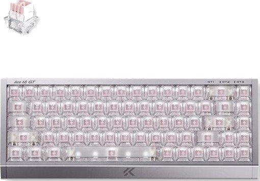 MCHOSE Ace 68 GT Mount Tai Magnetic Hall Effect Aero Silver Gamingtastatur Uten Numpad Engelsk (USA) Sølv HW-Ace68GT-2