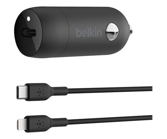 Belkin Boostcharge - Bilstrømadapter - 30 Watt - 3 A - Fast Charge, Power Delivery 3.1 (Usb-C) - Svart