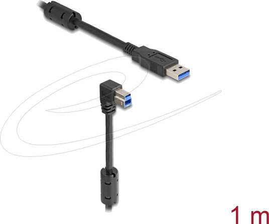 Delock Kabel USB 5 gbps Kabel Type-A m Til Type-B m 90° Nedover Vinklet 1 m