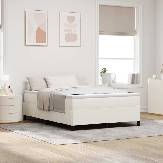 Senge_ramme Kremhvit 160x200 cm Corduroy Stoff