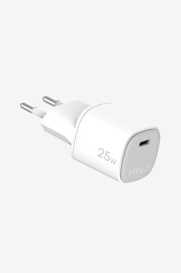Celly Ultra-Kompakt USB-lader 25W GaN med USB-C PD Celly Ultra-Kompakt USB-lader 25W GaN med USB-C PD