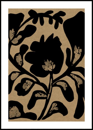 Black Botanical Silhouette Plakat / 40x50