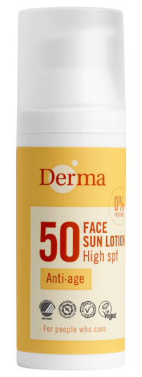 Derma Ansiktssolkrem SPF 50 50 ml med Fuktighetsgivende Aloe Vera Derma Ansiktssolkrem SPF 50 50 ml med Fuktighetsgivende Aloe Vera