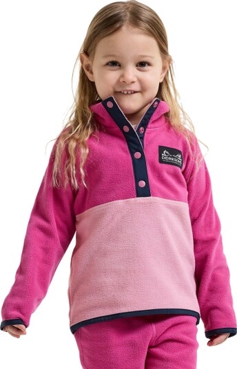 Didriksons Fleeceskjorte Monte Kids' Half Button Rosa Didriksons Fleeceskjorte Monte Kids' Half Button Rosa
