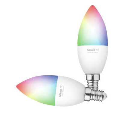 Trust Computer Products Smart Home Led-Lyspære E14 Klasse A+ Hvit/Farge 1800-6500 K Stearinlys En Pakke 2 Trust Computer Products Smart Home Led-Lyspære E14 Klasse A+ Hvit/Farge 1800-6500 K Stearinlys En Pakke 2