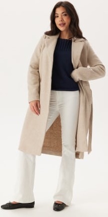 VERO MODA Vmfortuneaya Long Coat Oatmeal Detail:Melange XL VERO MODA Vmfortuneaya Long Coat Oatmeal Detail:Melange XL