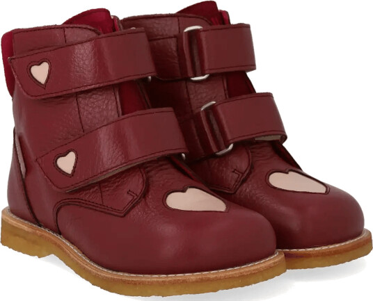 ANGULUS Boots Flat With Velcro Burgundy 31