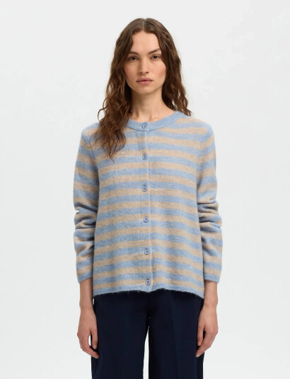 Selected Slflulu New Ls Knit Cardigan Noos - Blue - XL Selected Slflulu New Ls Knit Cardigan Noos - Blue - XL