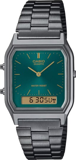 Casio Dameklokke AQ 230EGG 3AEF Vintage Grønn/Stål Casio Dameklokke AQ 230EGG 3AEF Vintage Grønn/Stål