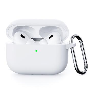 AirPods Pro 3 Silikondeksel med Karabinkroken   Hvit