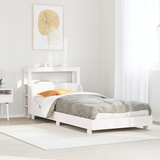  Sengeramme uten madrass hvit 75x190 cm heltre furu 3306445