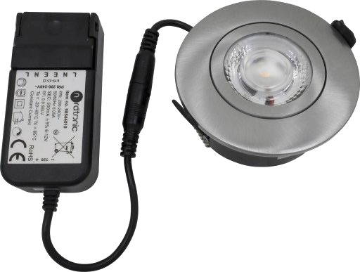 Nordtronic Low Profile Flexible downlight utendørs driver Ø7,5 cm 3000K børstet alu Nordtronic Low Profile Flexible downlight utendørs driver Ø7,5 cm 3000K børstet alu