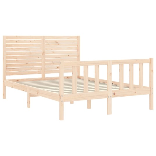 vidaXL Sengeramme med hodegavl 120x200 cm heltre