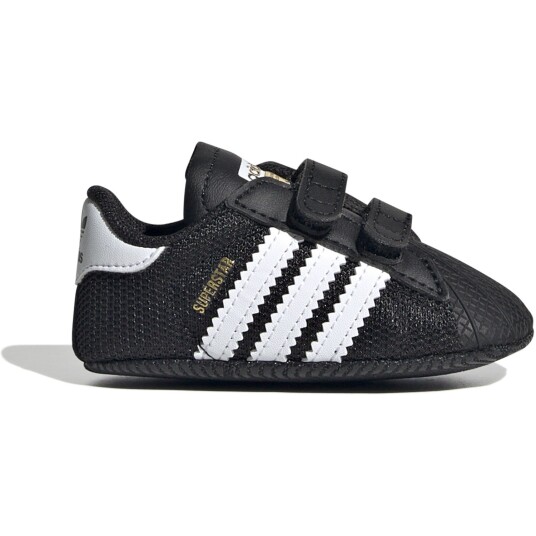 Adidas Originals Core Black/Ftwr White/Gold Met. Superstar Crib Sneakers 18