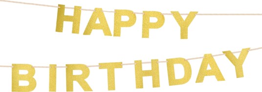 Boland Party Partners Glitterbanner Happy Birthday Gull 30377