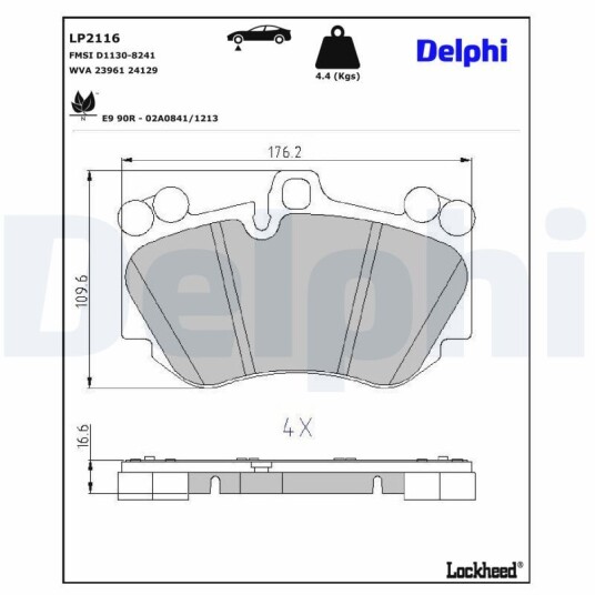 Bremseklosser DELPHI LP2116