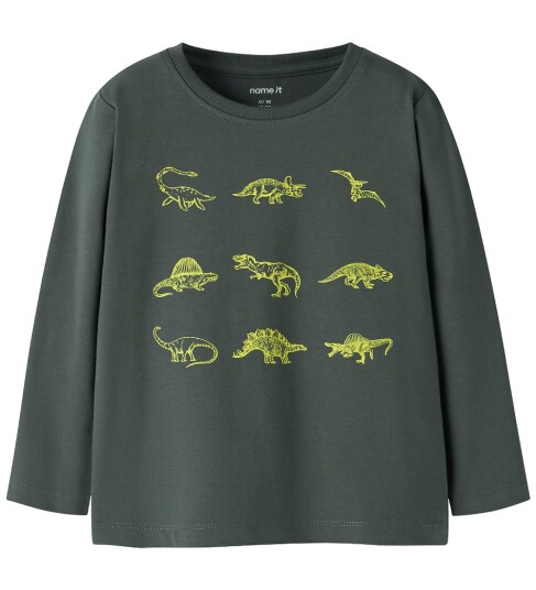 Name It Genser NmmVux Urban Chic/Dino Oneline Name It 3 år 98 Genser Grønn