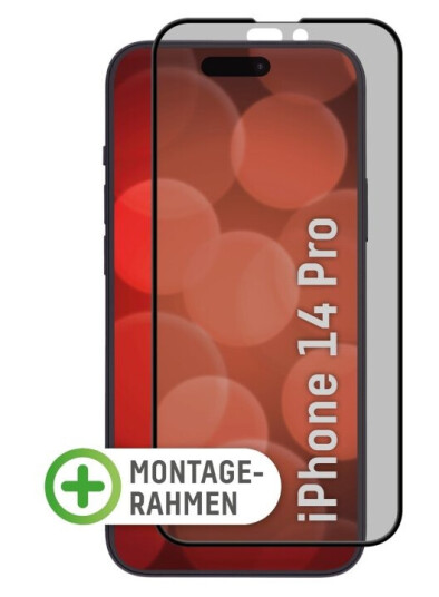 Displex Real Glass - Skjermbeskyttelse For Mobiltelefon - 3D - Glass - Med Personvernsfilter - 2-Veis - Klebemiddel - Rammefarge Svart - For Apple Iphone 14 Pro