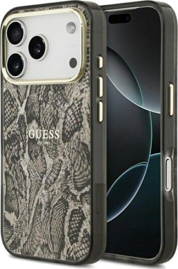 GUESS Python Pattern MagSafe Case for iPhone 17 Pro - Brown