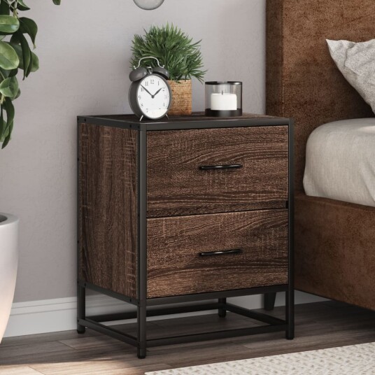 Nattbord brun eik 40x31x50 cm konstruert tre 8721102837418