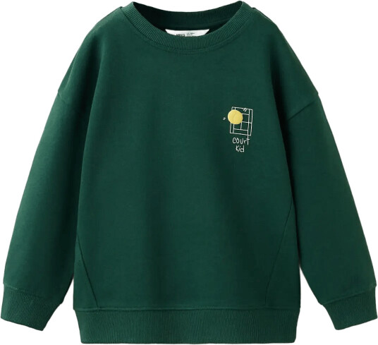 Mango 100% Cotton Sweatshirt With Trainers Design Green 116
