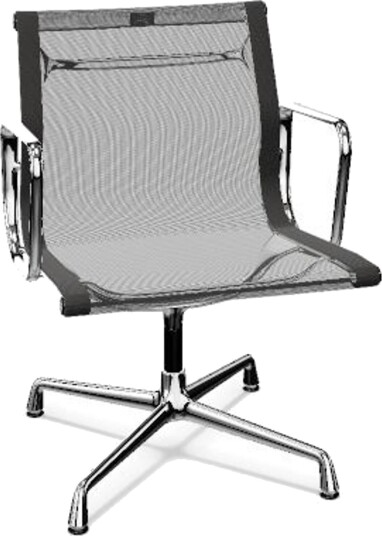 Vitra Aluminium EA 107 Kontorstol Nettvevd Mørkegrå/ Krom
