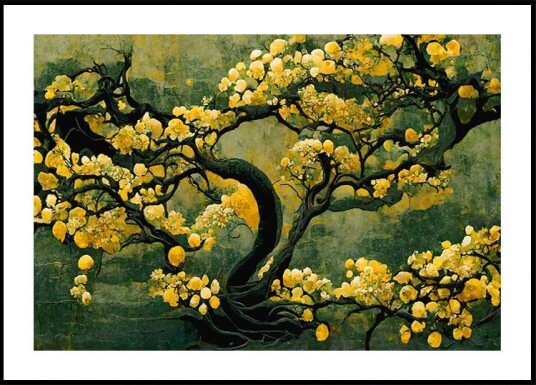 Golden Blossom Tree Poster Plakat / 50x70cm