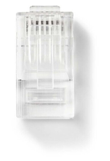 Nedis RJ45-kontakt | RJ45 Pass Through | Strandet STP CAT5 | Rett | Gull belagt | 10 stk. | PVC | Gjennomsiktig | Boks