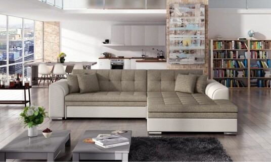 Hjørnesofa Eltap Sorento 296x194x78 cm Inari 23 Soft 33 Beige Høyre