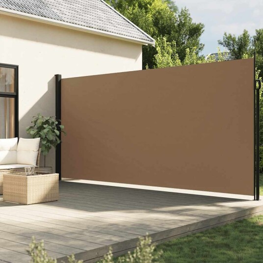 Uttrekkbar sidemarkise gråbrun 220x300 cm
