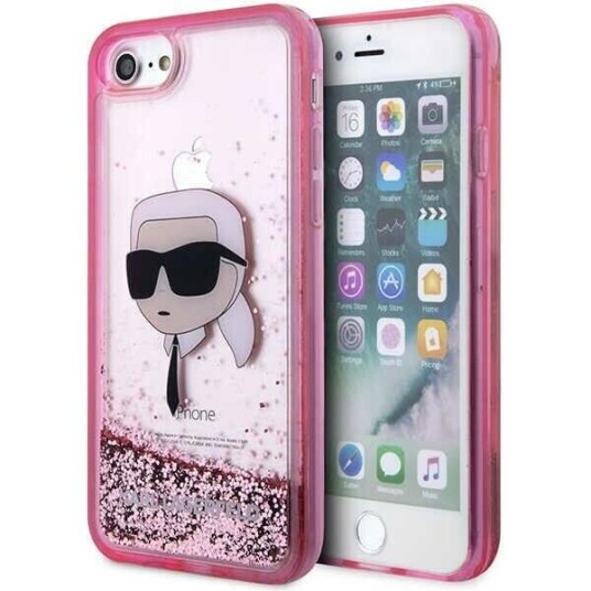 Karl Lagerfeld Hardcase Mobildeksel i Rosa til iPhone 7/8/SE 2020/2022 med Glitter