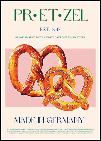Pretzel Delight Poster Plakat / 40x50cm