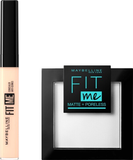 Maybelline New York Fit Me Face Bundle Concealer 15 Fair + Powder 90 T Maybelline New York Fit Me Face Bundle Concealer 15 Fair + Powder 90 T