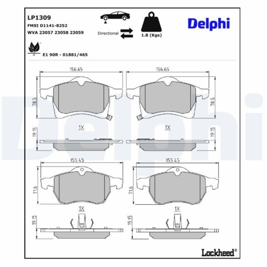 Bremseklosser DELPHI LP1309
