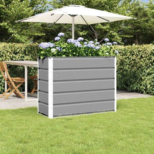 vidaXL Plantekassed Lysegrå 100 x 40 x 75 cm Stål