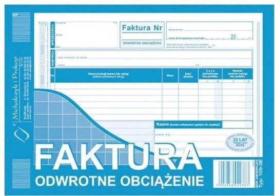 Michalczyk & Prokop Mva Faktura A5 Omvendt Avgift 109 3E