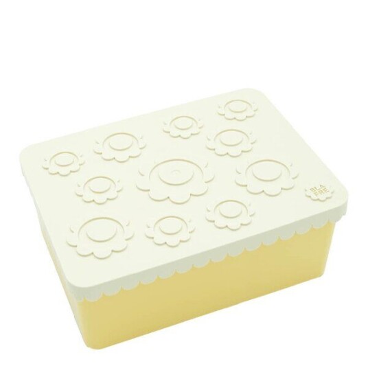 Blafre   Matboks i plast treroms 7x14x19 cm Blomst beige/lys gul