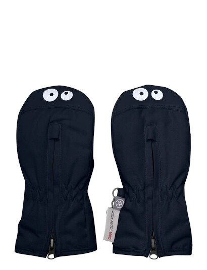 Color Kids Mittens W. Zipper - Black - 6-12MDR